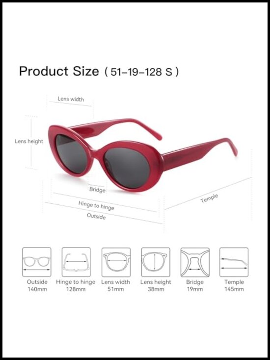 Polarized Oval Sunglasses with UV400 Protection Acetate Frame main image 4